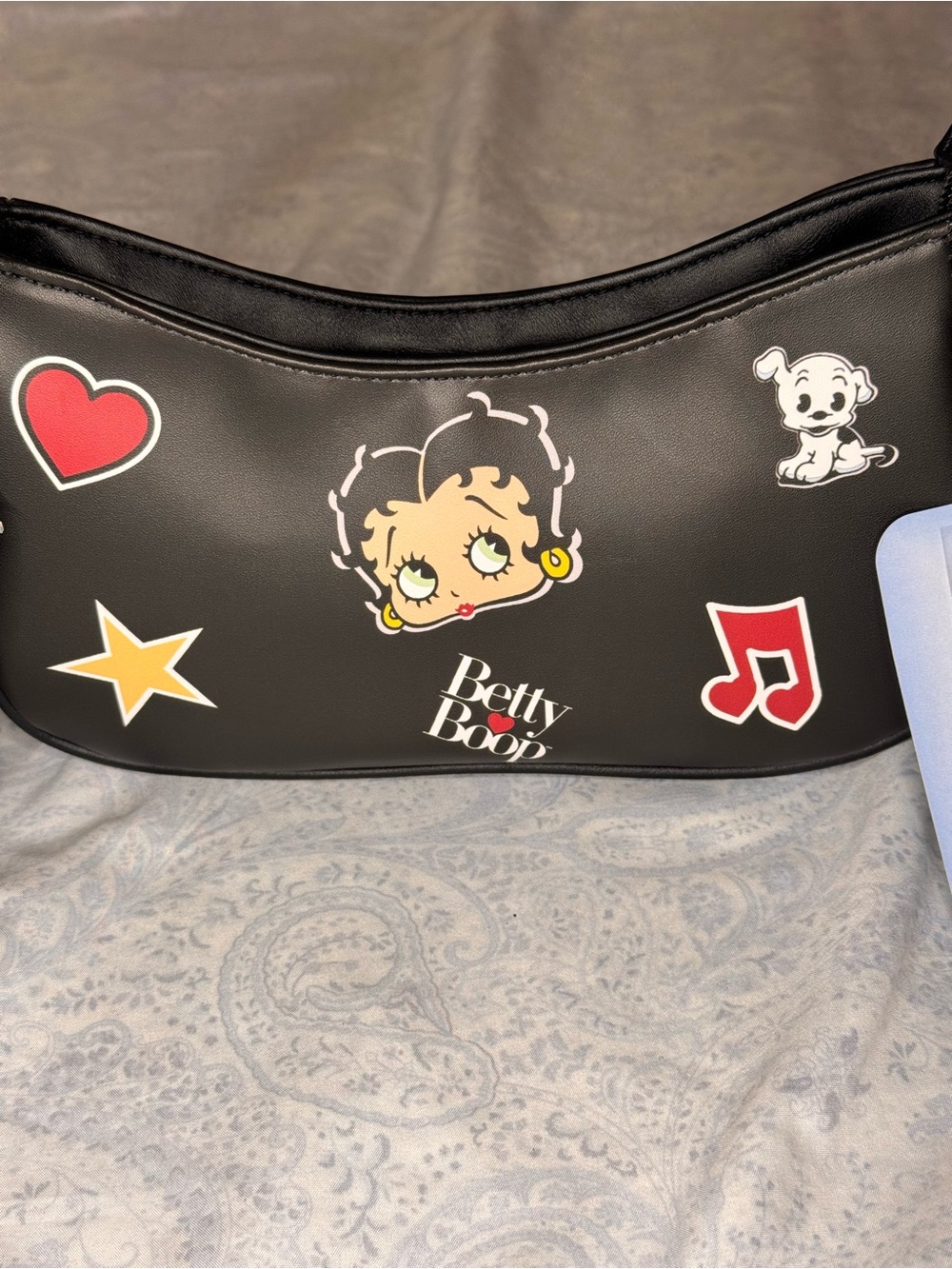 Betty Boop Black Shoulder Bag with Removable Coin Pouch